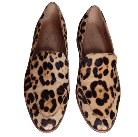 Madewell The Frances Leopard Print Calf Hair Sz 6 1/2” Loafers - Picture 7 of 14